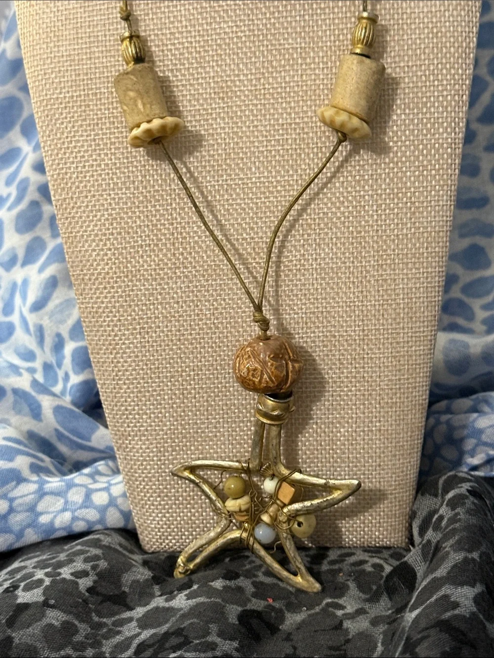 Gold Starfish Pendant Layered Necklace in Gold